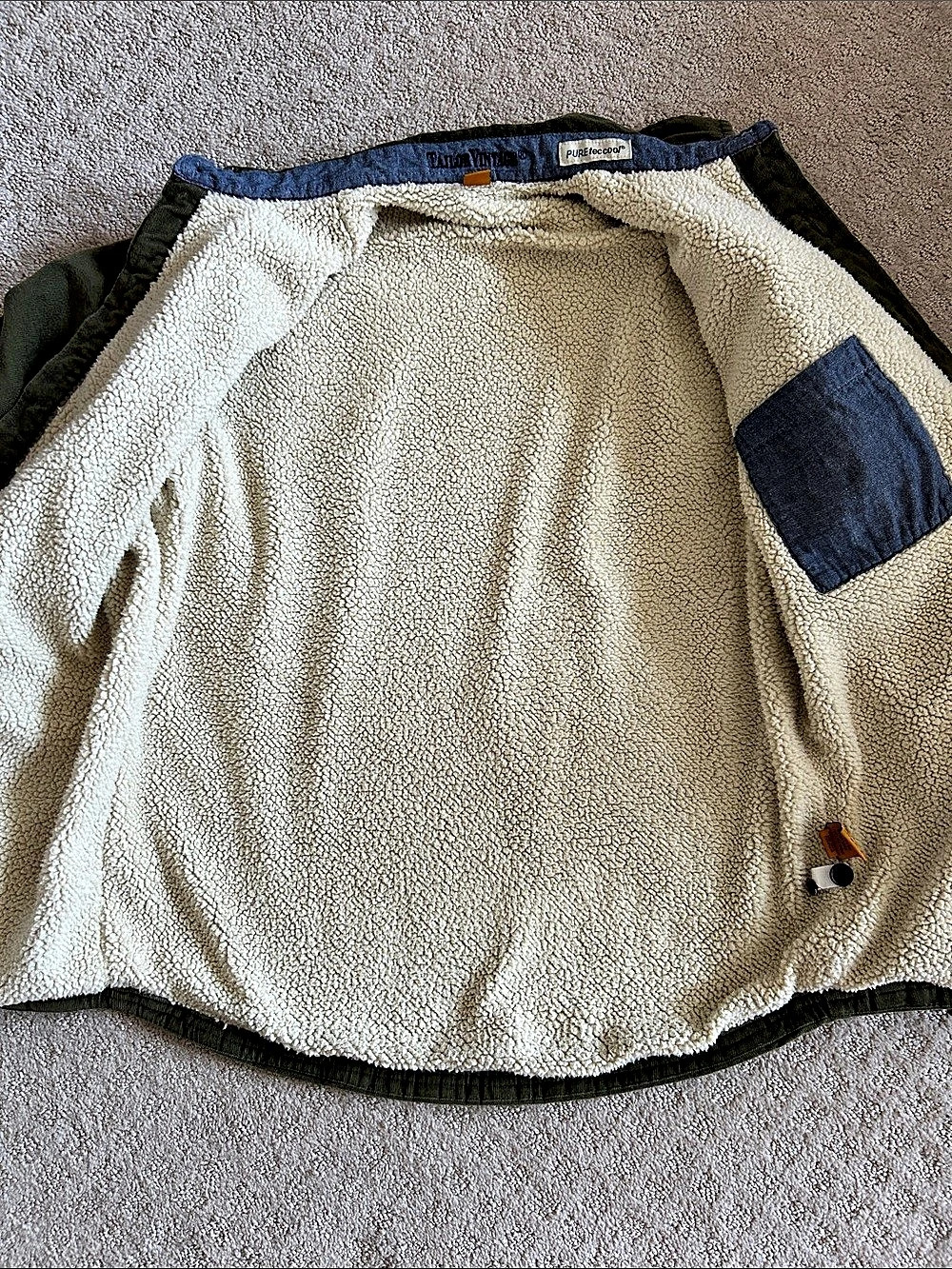 Taylor Vintage Olive Green Corduroy Sherpa-Lined Field Jacket / Shacket, Small - Picture 2 of 6